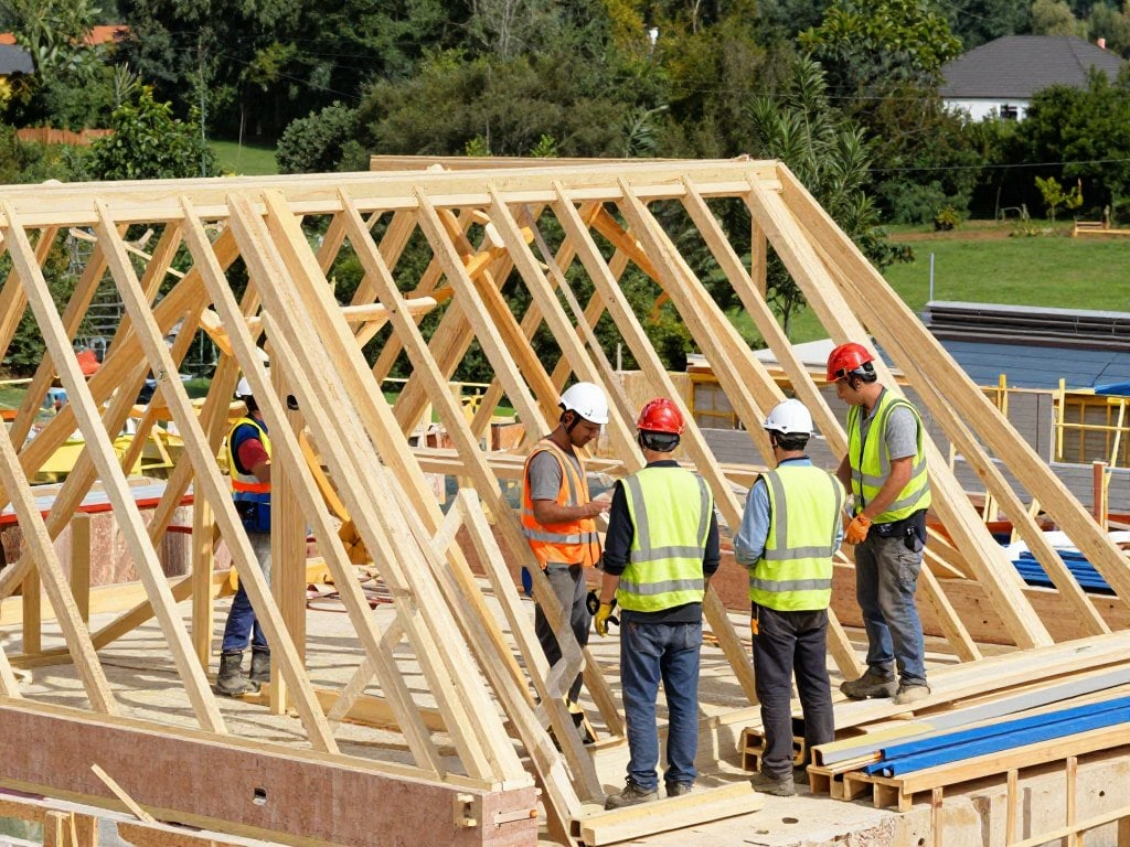 Illustrative image of roof structure during a conversion
