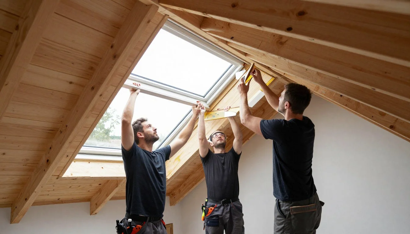 Attic Conversion Oxford team working on a Velux loft conversion project